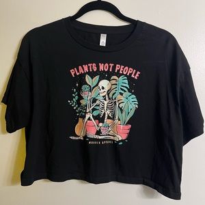 Plants Not People Skeleton Crop Top